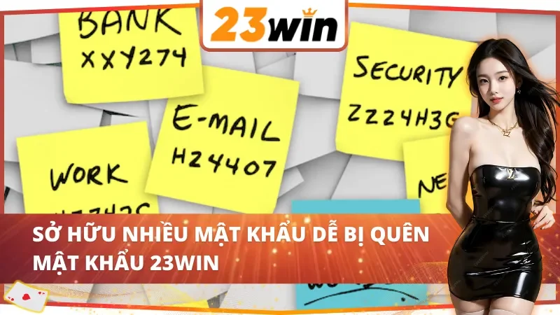 Bị Quên Mật Khẩu 23WIN - Biện Pháp Khắc Phục Nhanh Chóng, An Toàn 3 Sở hữu nhiều mật khẩu dễ bị quên mật khẩu 23WIN