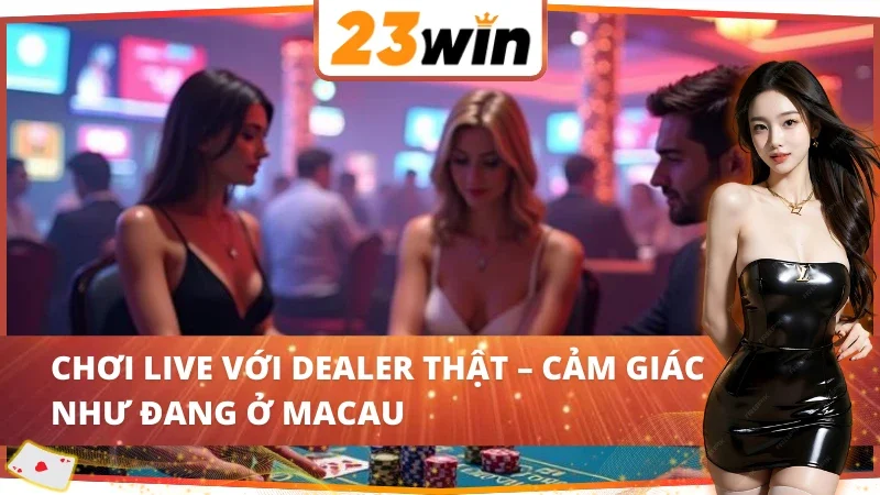 Blackjack 23WIN – Sòng Bài Của Những Kẻ Chinh Phục Số Phận 6 Màn hình dealer người thật chuyên nghiệp tại Blackjack 23WIN.